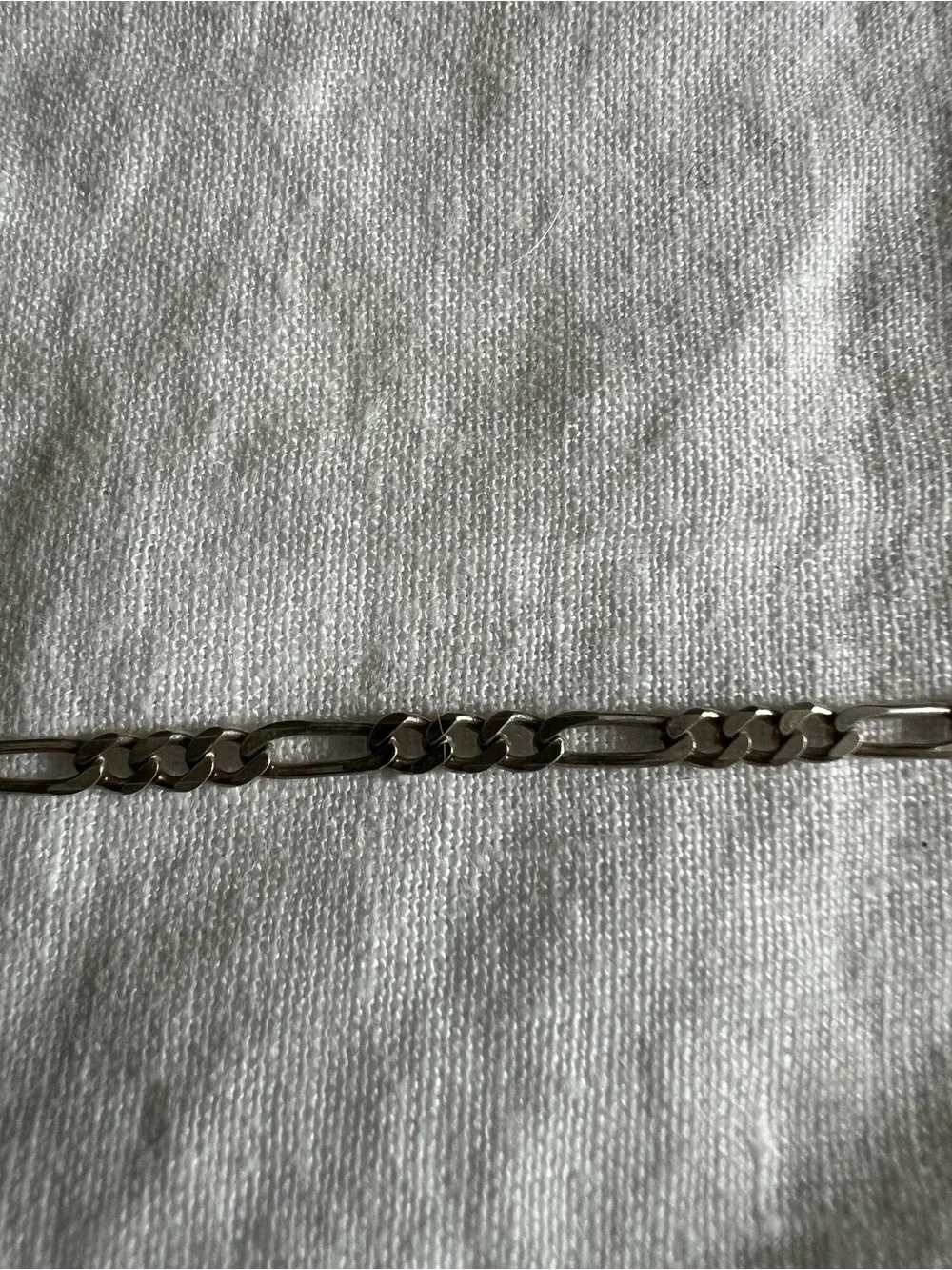 Vintage Solid Sterling Silver Italian Figaro Link Chain Necklace